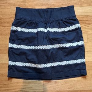 Banana Republic Denim & Lace Skirt with Pockets